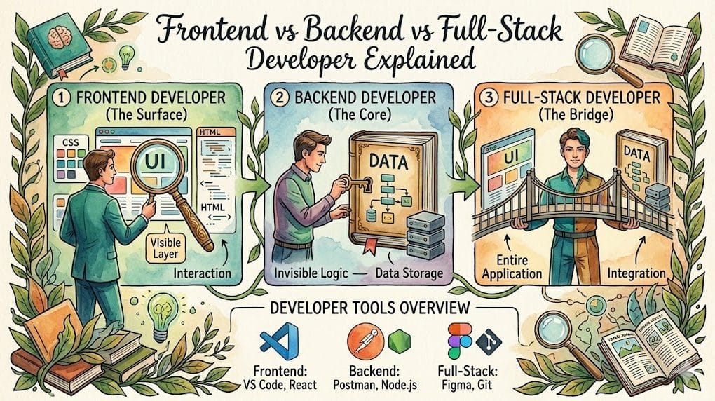 Frontend vs Backend vs Full-Stack Developer Explained