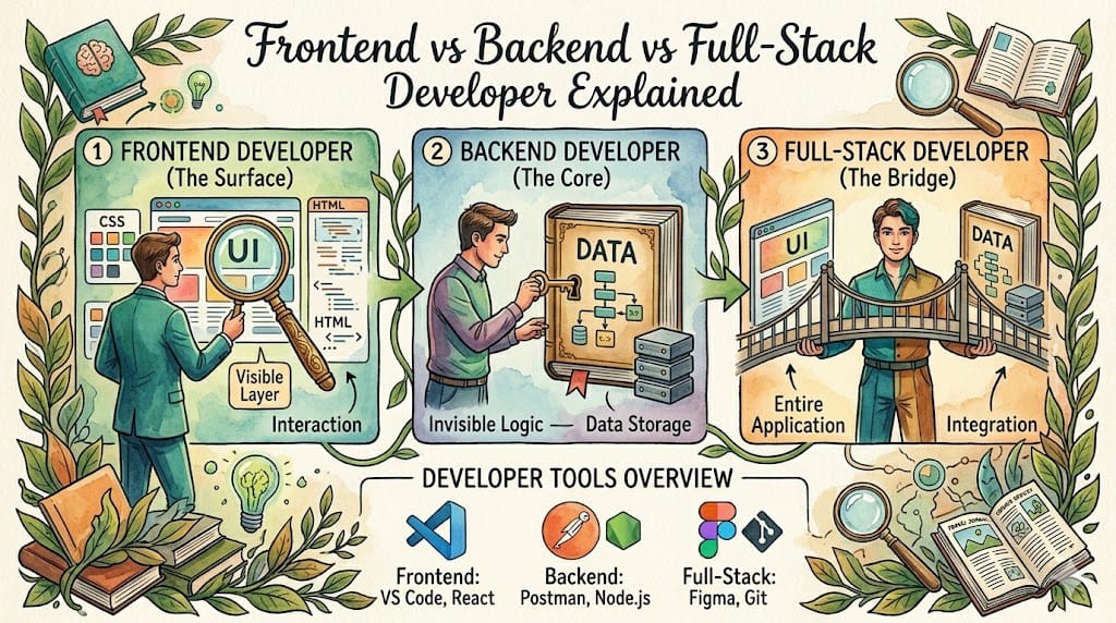Frontend vs Backend vs Full-Stack Developer Explained